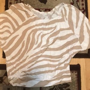 Loft tan and white shirt